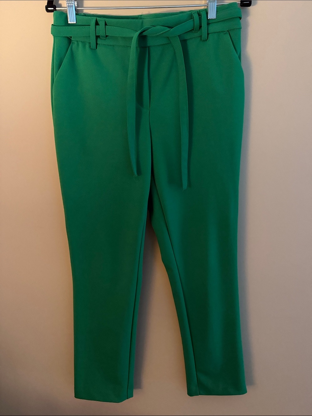 Jules & Leopold Bright Green Cropped Tie-Waist Pants Sz Medium